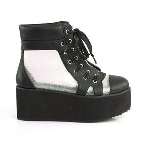 Demonia Grip-102 Translucent Platform Ankle Boots